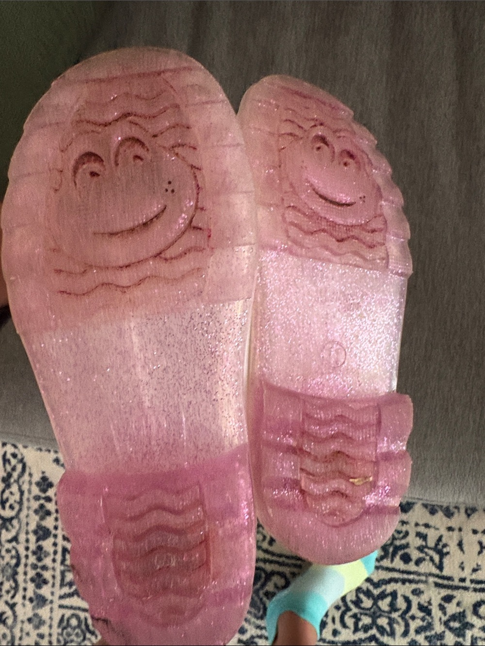 Western Chief Kids Pearl White Rain Boots with Pink Glitter Handles - Picture 5 of 5